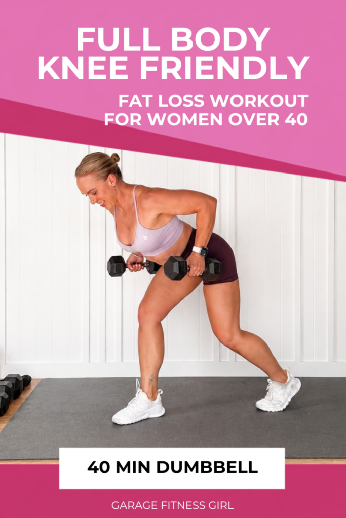 Knee friendly workout women over 40 - full body dumbbell fat loss workout, no squats no lunges