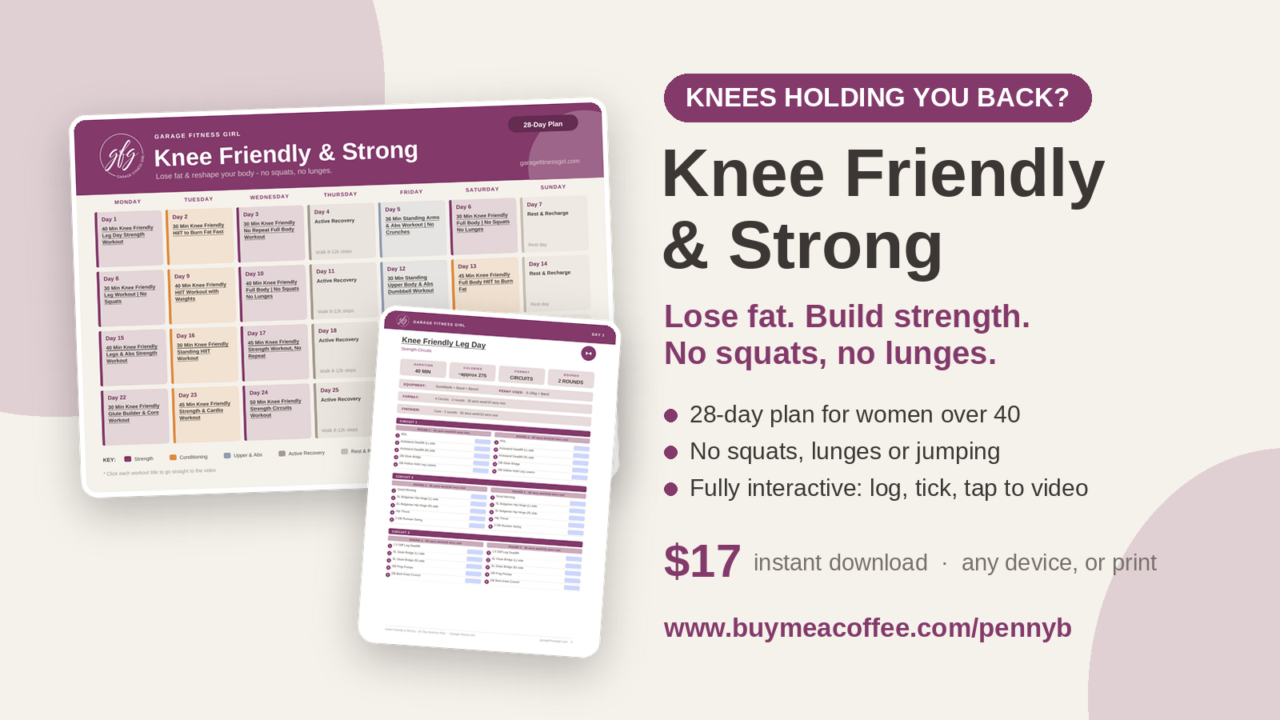 Shop 4 Garage Fitness Girl Knee Friendly & Strong: 28-Day Plan