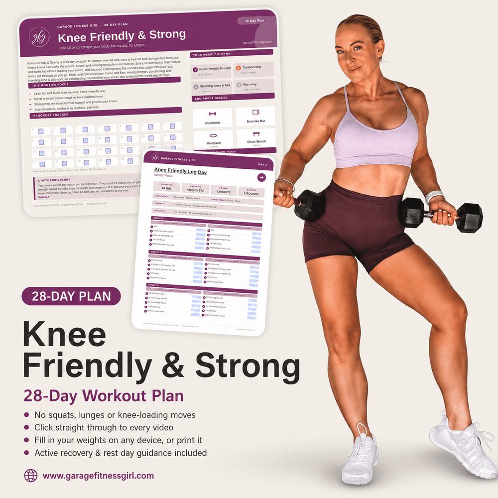 Shop 6 Garage Fitness Girl Knee Friendly & Strong: 28-Day Plan