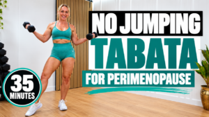 35 minute low impact tabata workout for women over 40 in perimenopause