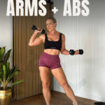 Standing arms and abs workout for women over 40 with dumbbells and no floor work