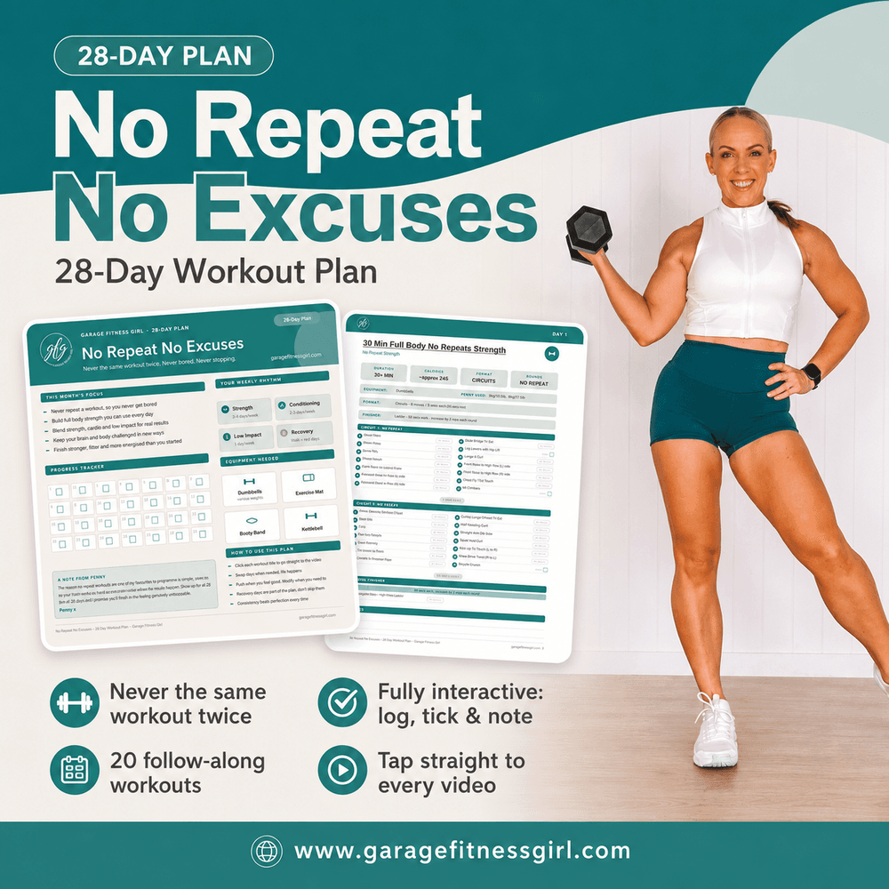 Shop 1 Garage Fitness Girl No Repeat No Excuses: 28-Day Plan