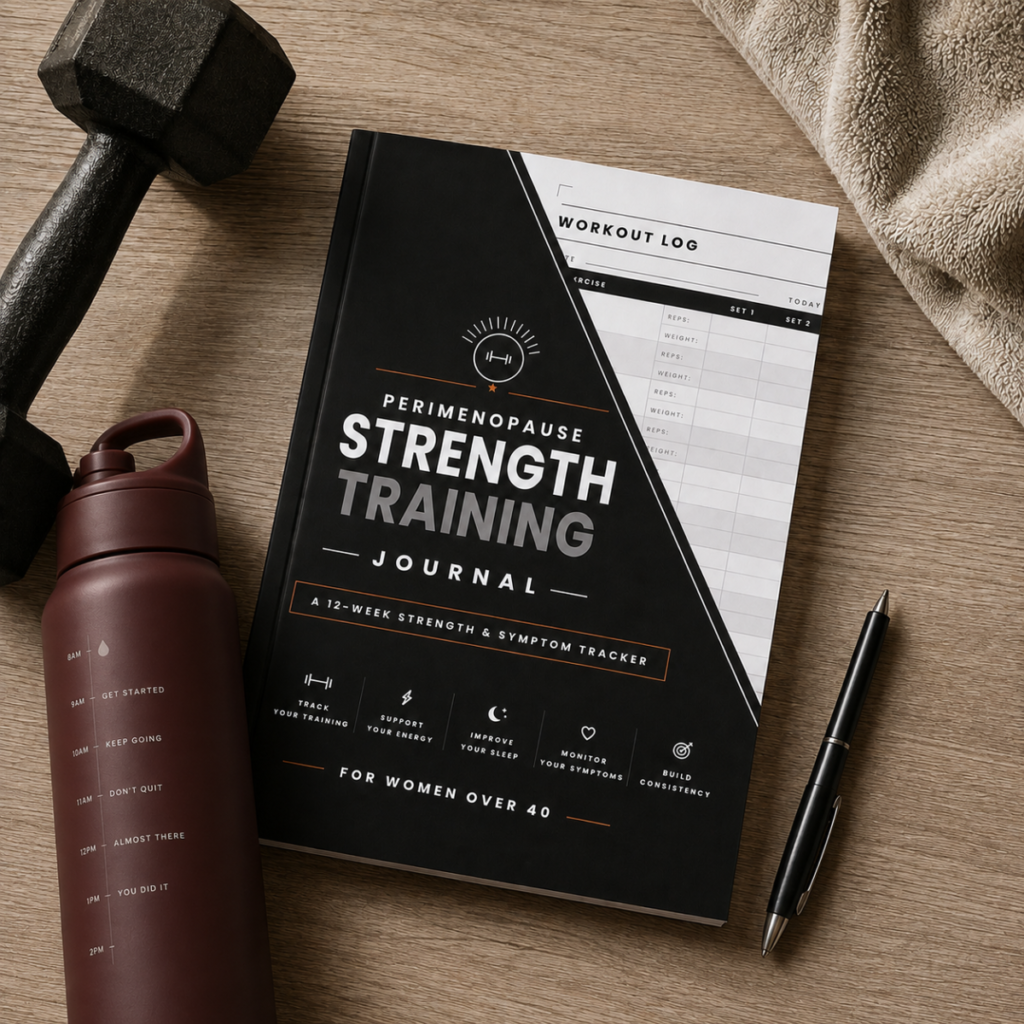 The four strength training fitness journals for women over 40, covering perimenopause, menopause, over 50 and over 60