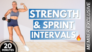 20 minute strength and SIT workout for women over 40 with dumbbells