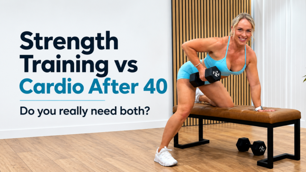 Strength Training vs Cardio After 40: Do You Actually Need Both? 1 Garage Fitness Girl Strength training vs cardio after 40